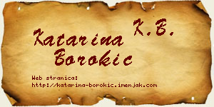 Katarina Borokić vizit kartica